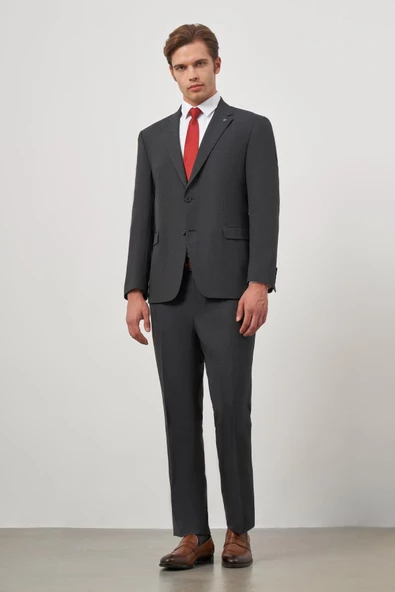 Siyah Kendinden Mono Yaka 2 Düğme 4 Drop Comfort Fit Classic Takım Elbise 1001240190 - 4