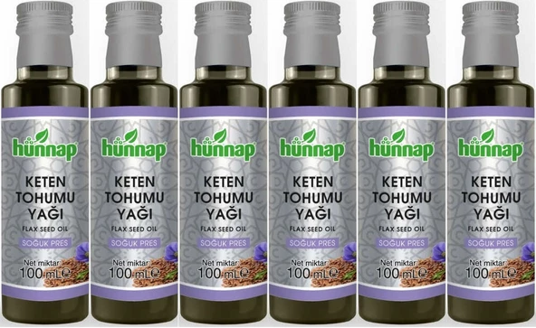 Hünnap Keten Tohumu Yağı 100ML (Soğuk Press) (6 Lı Set)