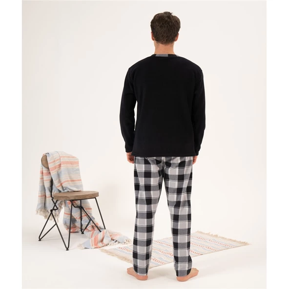 Estiva Ekose Kareli Erkek Polar Pijama Takım - 3