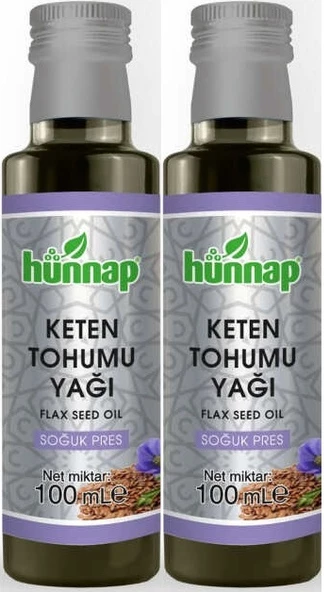 Hünnap Keten Tohumu Yağı 100ML (Soğuk Press) (2 Li Set)