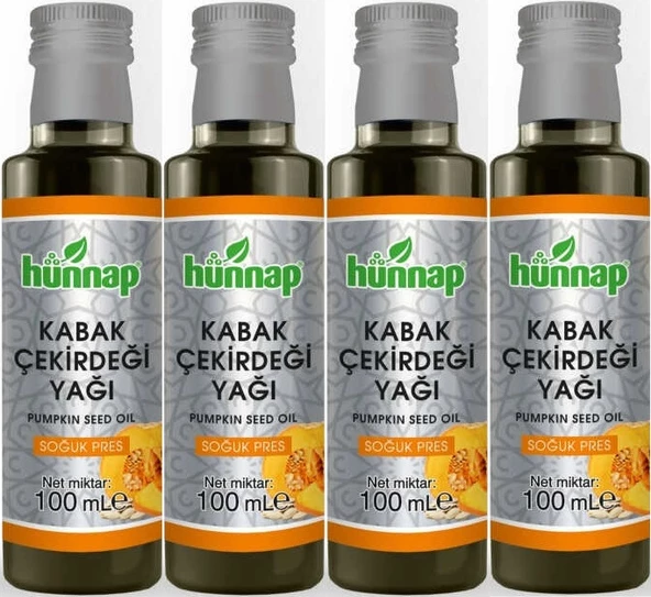 Hünnap Kabak Çekirdeği Yağı 100ML (Soğuk Press) (4 Lü Set)