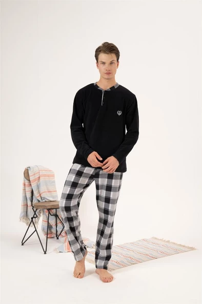 Estiva Ekose Kareli Erkek Polar Pijama Takım - 4