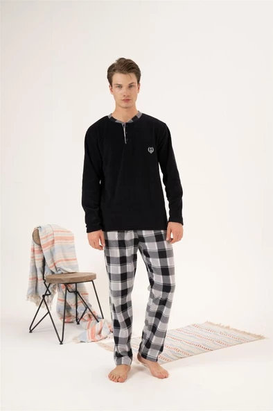 Estiva Ekose Kareli Erkek Polar Pijama Takım - 5