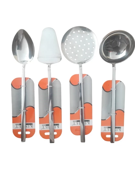 Kısmet Paslanmaz Çelik 4 Parça Servis Kaşık Seti - 2
