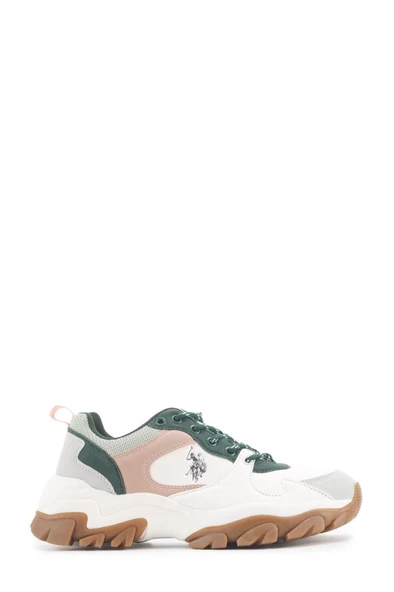 U.S. Polo Assn. TRACKY 4PR 101885388 Kadın Spor Ayakkabı Beyaz Yeşil 36-40