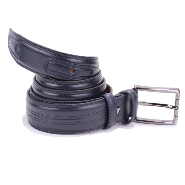 Dagoster DMK26-305DG Lacivert 3,5 cm Hakiki Deri Erkek Kemer - Resim 2