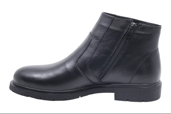 Siyan Polman Kürklü Klasik Hakiki Deri Erkek Bot - 3