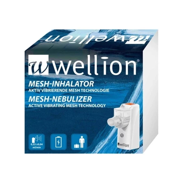 WELLİON Astım Cihazı Taşınabilir Mesh Şarjlı Solunum Sessiz Evde Kullanım Akıllı Buhar Medikal Alet Tıbbi