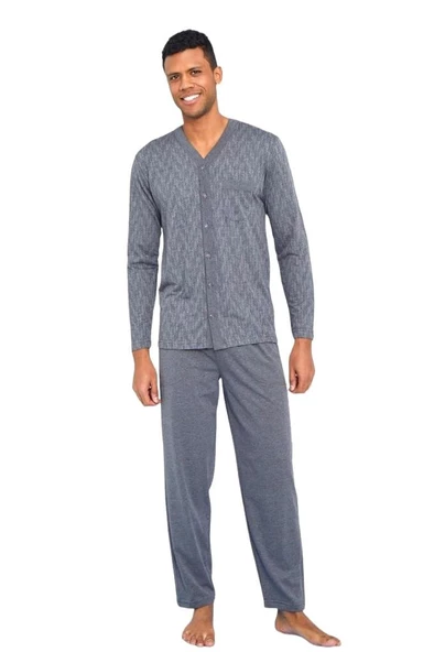 Kly Büyük Beden Önden Düğmeli Gömlek Erkek Pijama Takım - 10