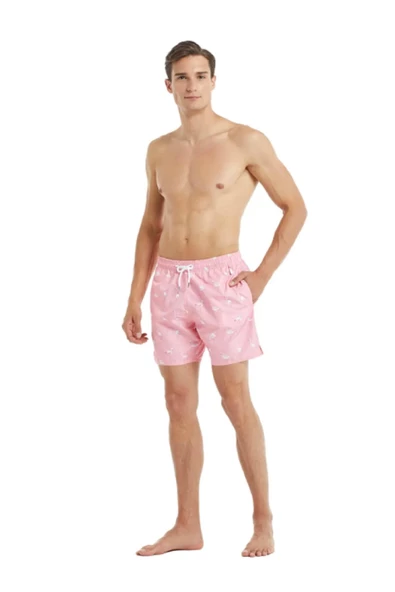 Blackspade 10031 Erkek Flamingo Baskılı Şort Mayo - Pembe - 3