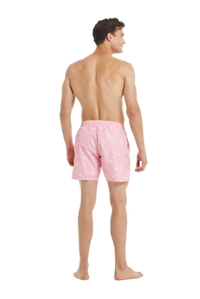 Blackspade 10031 Erkek Flamingo Baskılı Şort Mayo - Pembe - 4