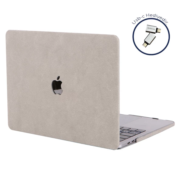 Macbook Air M1 Kılıf 13 inç Kumaş Kaplama Goat (TouchID'li M1 Air) A2337 A2179 A1932 ile Uyumlu - 9