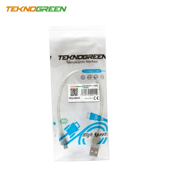Şarj Kablo Micro 0.25 M Teknogreen TKU-M333 - Resim 2