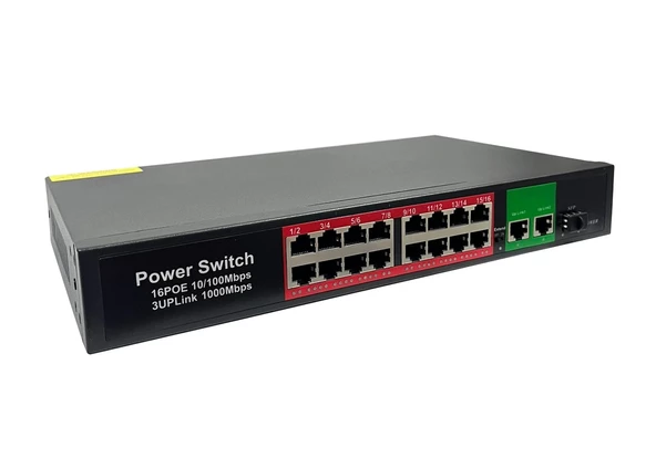 Switch Poe 16+2 Port 10/100/1000 Rose PR-1630G