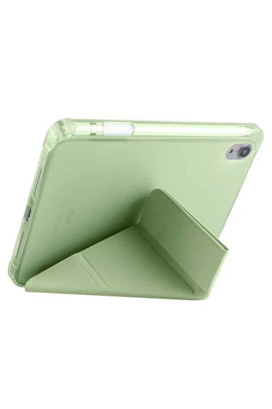 iPad Mini 2024 8,3 inç Uyumlu Kalem Bölmeli Stand Özellikli Katlanabilir Uyku Modu Özellikli Kılıf - Resim 12