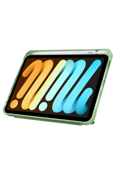 iPad Mini 2024 8,3 inç Uyumlu Kalem Bölmeli Stand Özellikli Katlanabilir Uyku Modu Özellikli Kılıf - Resim 11