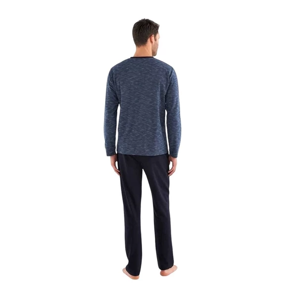 Mod Collection Patlı Yaka Pamuklu Erkek Pijama Takım MDCLTN3745EPT - 6