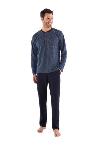 Mod Collection Patlı Yaka Pamuklu Erkek Pijama Takım MDCLTN3745EPT - 10