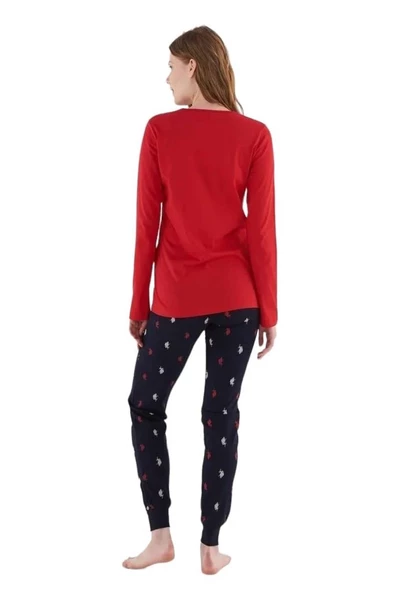 U.S. Polo Assn. Sıfır Yaka Bilekli Kışlık Bayan Pijama Takım USPA52861KP - 6