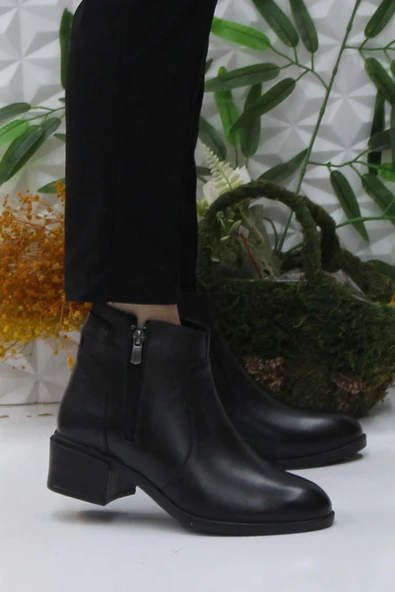 Mehmet Mete Frida 4204 Siyah Rahat Esnek Sıcak Astar Hakiki Deri Kadın Bot ürün görseli