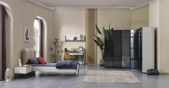 Takım ROMA Genç Oda 90430 Urlu Karyola Komodin Çalışma Masa Koltuk Köşeli Dolap - 2