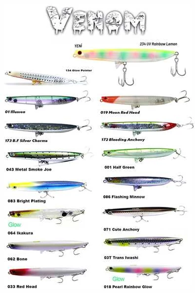 Fujin Venom 120mm 20gr Su Üstü Maket Balık  018 Pearl Rainbow Glow