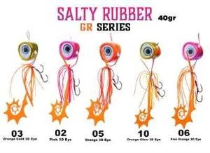Fujin Salty Rubber 40gr GR Serisi Tai Rubber Set  10 Orange Glow 3D Eye