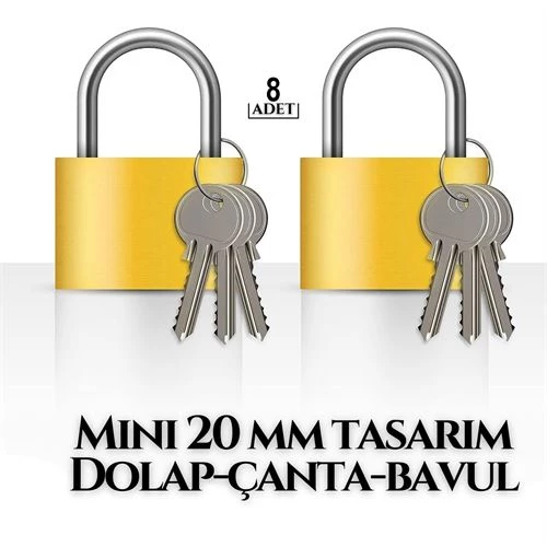 ModaCar 8 ADET Mini 20mm Dolap Çanta Bavul Kilidi  718880 Toptan Paket