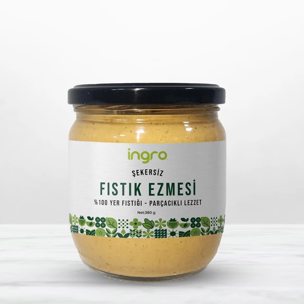 Ingro Glutensiz Fıstık Ezmesi (PARÇACIKLI LEZZET) 380 G