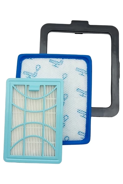 Philips FC 9751/07 Uyumlu Süpürge Hepa / Sünger Filtre / Çerçeve Seti 3'lü Set