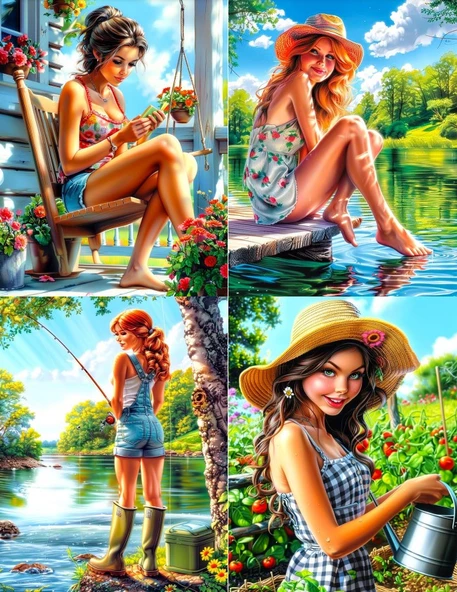 Köylü Güzeli Boyama Kitabı (Gri Tonlamalıdır) - Resim 5