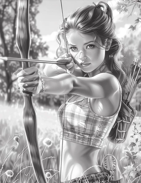 Köylü Güzeli Boyama Kitabı (Gri Tonlamalıdır) - Resim 4