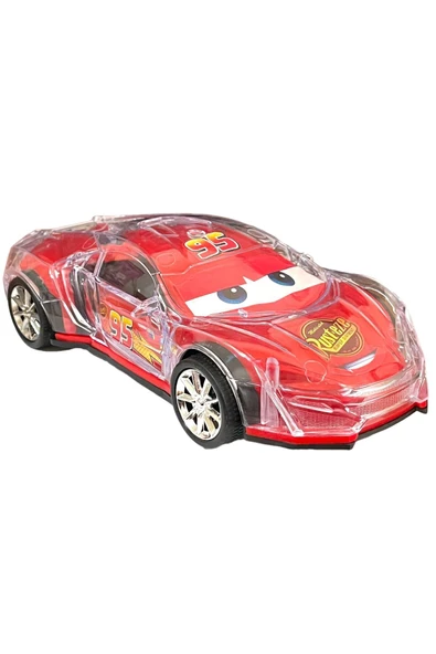 Şimşek Mcqueen 20cm Araba Çarp Dön Araba Işıklı Müzikli şimşek mcqueen - 5