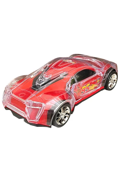Şimşek Mcqueen 20cm Araba Çarp Dön Araba Işıklı Müzikli şimşek mcqueen - 4