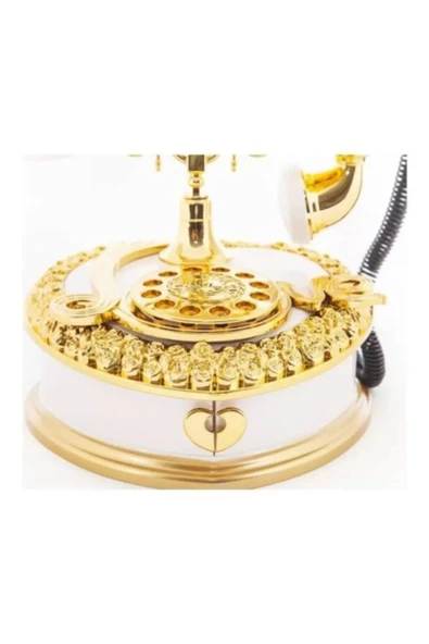 Müzikli Nostaljik Telefon - 2 Bölmeli Takı Kutusu Mücevher Kutusu - 3