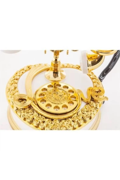 Müzikli Nostaljik Telefon - 2 Bölmeli Takı Kutusu Mücevher Kutusu - 4