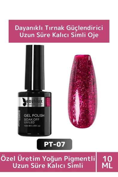 Özel Üretim Yüksek Pigmentli Hızlı Kuruyan Tırnak Güçlendirici 3 Aşamalı Kalıcı Simli Oje 10 Ml