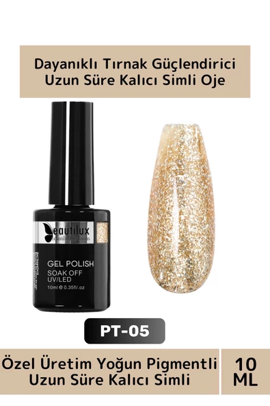 Özel Üretim Yüksek Pigmentli Hızlı Kuruyan Tırnak Güçlendirici 3 Aşamalı Kalıcı Simli Oje 10 Ml