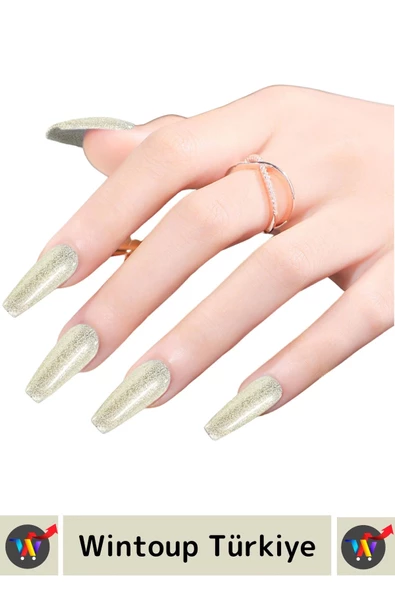 Özel Üretim Yüksek Pigmentli Hızlı Kuruyan Tırnak Güçlendirici 3 Aşamalı Kalıcı Simli Oje 10 Ml - 2