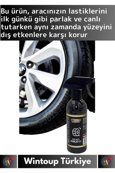Özel Üretim UV Koruyucu Ekstra Canlı Görünüm Araba Otomobil Araç Lastik Parlatıcı Temizleyici 410 Ml - 2
