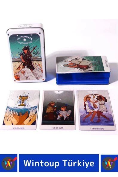 Özel Üretim Kutulu Beyaz Numen Tarot PDF Kılavuzlu Kitap Divination Kader 78 Adet Tarot Kartı - 3