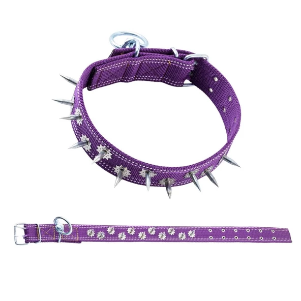 Dokuma Çivili Köpek Boyun Tasması - 5*80 cm - Mor ürün görseli 1