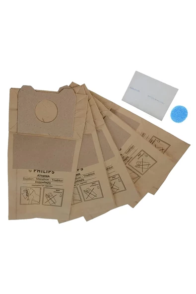 athena thriatlon hr3 Philips Athena Thriatlon HR 6815 Kağıt Toz Torbası 5 Adet +2Li Micro Filtre athena thriatlon hr3