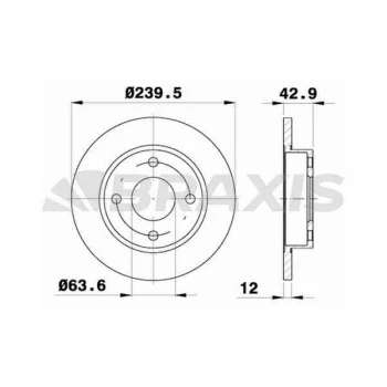 ON FREN AYNASI FIESTA III - IV 89-000 FORD KA 96-00 MAZDA 121 III 96-03 OLCU  240 X 12 - 4B - BRAXIS AE0039