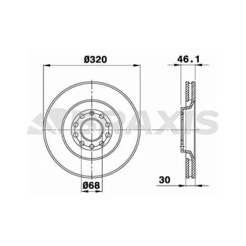 ON FREN DISK AYNASI HAVALI A4 A6 2.0 - 2.0 TFSI - 2.0 TDI - 2.5 TDI - 2.7 TDI - 3.0 - 3.2 FSI - 4.2 QUATTRO 00- - BRAXIS AD0983