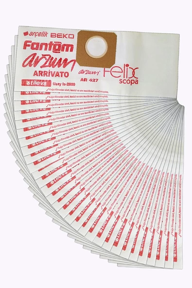 Fantom Deluxe 4500 Süpürge Toz Torbası Kağıt 30 Adet