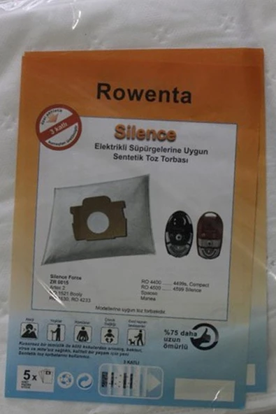 Rowenta Silence Force RO 4400 4499 S Süpürge Bez Toz Torbası 10 Adet - 2