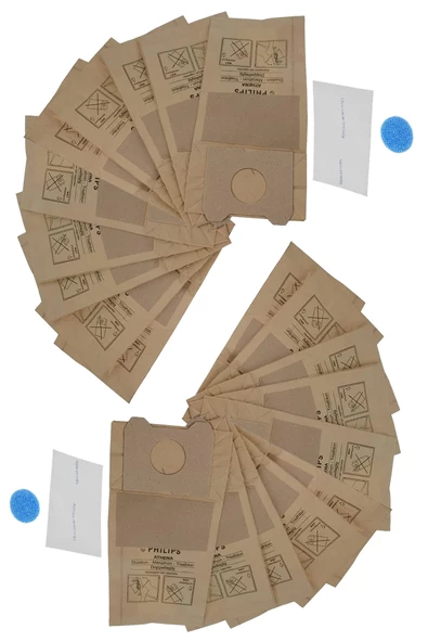 athena 20 fc 6843/01 Philips FC 6843/01 Süpürge Kağıt Toz Torbası 20 Adet +4Li Micro Filtre athena 20 fc 6843/01 ürün görseli 1