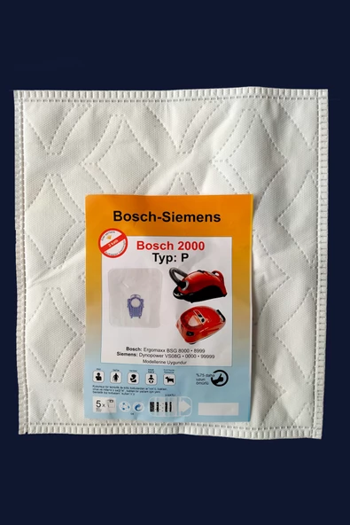 Bosch Bsg 82070 Ergomaxx'X Uyumlu 5 Adet Süpürge Toz Torbası Bez - Resim 2