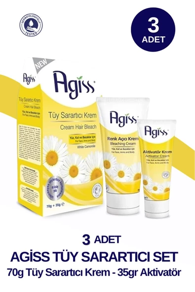 AGISS Tüy Sarartıcı Krem 70 gr  3 Adet